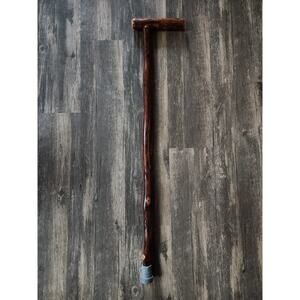 NEW! Handcrafted Carved Brown Walking Stick Hardwood Wood Cane 33.5"